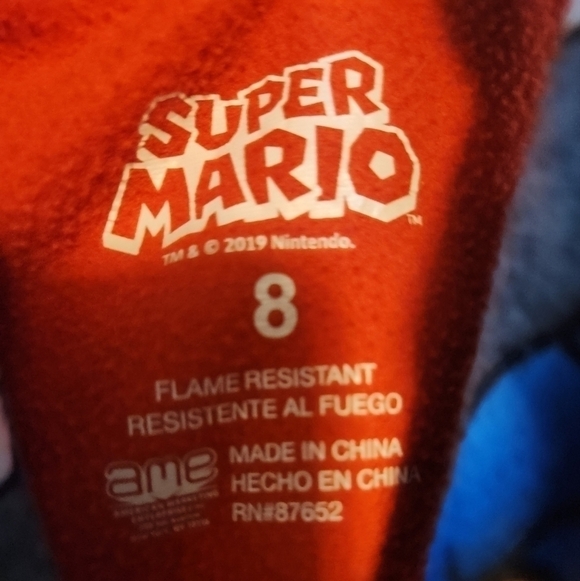 Nintendo Super Mario Brothers 2pc Flannel  Pajamas size 8 NWOT - Picture 4 of 4